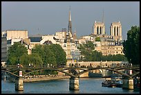 Passerelle des Arts and Ile de la Cite. Paris, France (color)