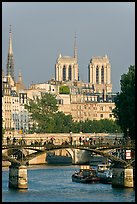 Passerelle des Arts and bell towers of Notre-Dame. Paris, France