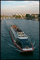 Bateau-mouche (tour boat) on Seine River. Paris, France (color)