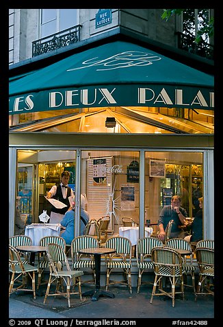 Cafe at dusk. Paris, France