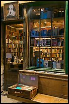 Shakespeare and Co storefront at night. Quartier Latin, Paris, France ( color)