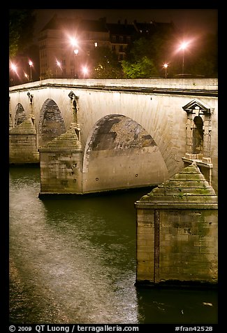 Pont-Neuf at night. Paris, France (color)