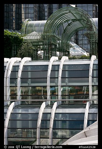 Detail of modern architecture, Forum des Halles. Paris, France (color)