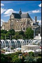 Forum des Halles and historic Saint-Eustache church. Paris, France ( color)