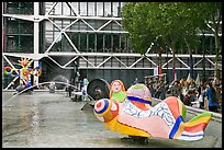 Sculpture called La Sirene in Stravinsky Fountain. Paris, France (color)