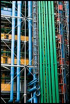 Exposed functional structural elements of Centre George Pompidou. Paris, France (color)