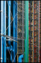 Color-coded pipes (climate,electrical,plumbing,circulation), Centre George Pompidou. Paris, France