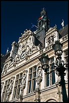 Renaissance-style facade, Hotel de Ville. Paris, France