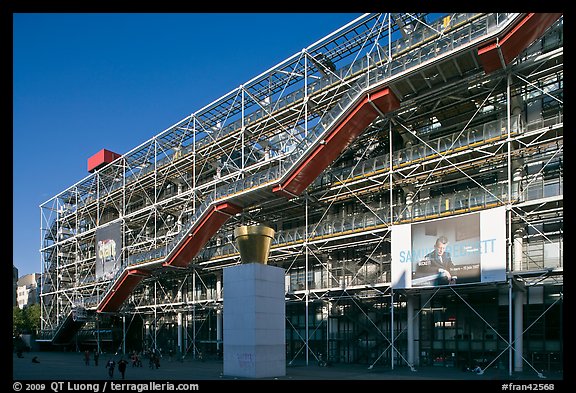 Centre George Pompidou (Beaubourg) in postmodern style. Paris, France (color)