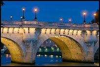 Pont-Neuf and lights by night. Paris, France ( color)