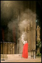 Paris cardinal officiating in cathedral Notre-Dame. Paris, France