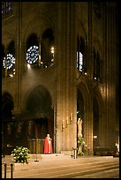 Cardinal reading and crossing of Notre-Dame cathedral. Paris, France ( color)