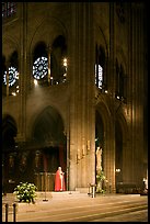 Cardinal reading and crossing of Notre-Dame cathedral. Paris, France