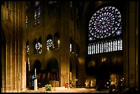 Crossing and south transept during mass. Paris, France