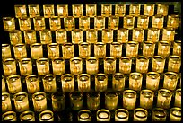 Array of candles, Notre-Dame cathedral. Paris, France