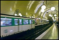 Subway train and station. Paris, France