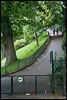 Park with couple in the distance, Montmartre. Paris, France ( color)