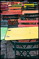 Wet tables and chairs, Montmartre. Paris, France ( color)