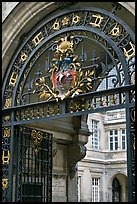 Gate and emblem of the city of Paris, Carnevalet Museum. Paris, France (color)