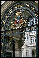 Gate and emblem of the city of Paris, Carnevalet Museum. Paris, France