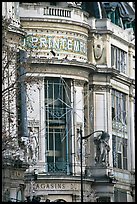 Facade detail of Printemps department store. Paris, France