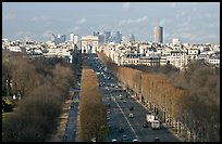 Champs-Elysees, Arc de Triomphe, in winter. Paris, France