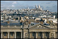 Classical building, Rooftops and Butte Montmartre. Paris, France ( color)