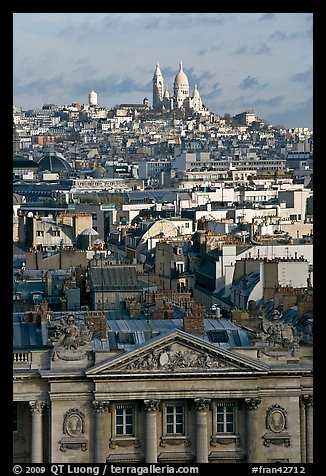 Rooftops and Montmartre Hill. Paris, France