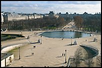 Tuileries garden in winter from above. Paris, France (color)