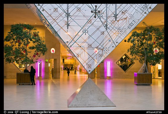 Inverted pyramid and shopping mall under the Louvre. Paris, France