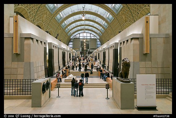 Interior of the Musee d'Orsay. Paris, France