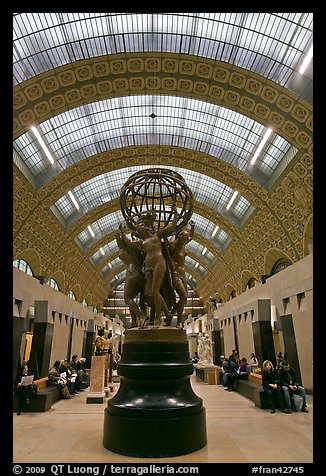 Sculpture by Jean-Baptiste Carpeaux, The Four Parts of the World, in Orsay Museum. Paris, France (color)