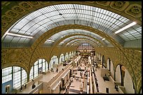 Vaulted ceiling main exhibitspace of Orsay Museum. Paris, France ( color)
