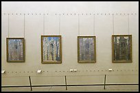 Monet's impressionist paintings of the Rouen Cathedral, Musee d'Orsay. Paris, France (color)