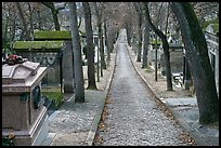 Alley and tombs in winter, Pere Lachaise cemetery. Paris, France ( color)