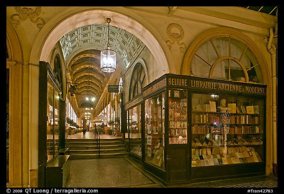 Bookstore in passage Vivienne. Paris, France