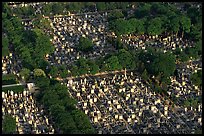 Cimetiere Montparnasse seen from the Montparnasse Tower. Paris, France ( color)