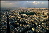 Streets and Luxembourg Garden seen from the Montparnasse Tower. Paris, France ( color)