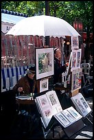 Painters on Place du Tertre,  Montmartre. Paris, France (color)