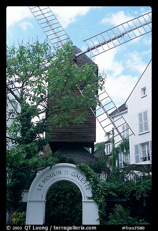 Moulin de la Galette, Montmartre. Paris, France (color)