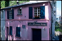 Pink house, Montmartre. Paris, France (color)