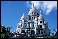 Basilique du Sacre Coeur, seen from the Butte, Montmartre. Paris, France (color)