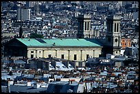 Saint Vincent de Paul  church and rooftops seen from Montmartre. Paris, France (color)