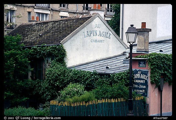 Au Lapin Agile, a famous historic cabaret, Montmartre. Paris, France (color)