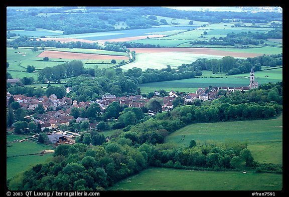 Countryside seen from the hill of Vezelay. Burgundy, France (color)