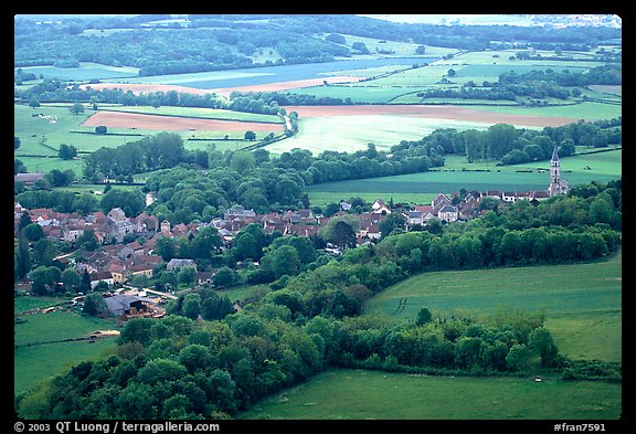 Countryside seen from the hill of Vezelay. Burgundy, France