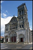 Facade of the Romanesque church of Vezelay. Burgundy, France