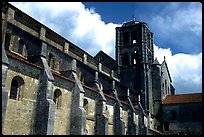 Side of the Romanesque church of Vezelay. Burgundy, France ( color)