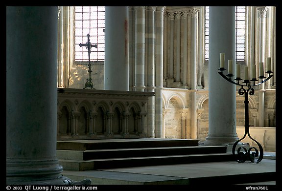 Altar inside of church of Vezelay. Burgundy, France (color)