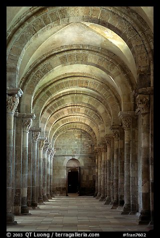 Aisle in the church of Vezelay. Burgundy, France (color)